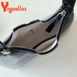 Vintage Armpit Bag Women Half-moon Shoulder Bag PU Leather Handle Bag Totes