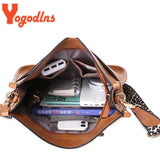 Vintage Bucket Bag PU Leather Crossbody Bags Casual Messenger Handbag