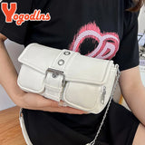 Vintage Leather Chains Shoulder Bag for Women