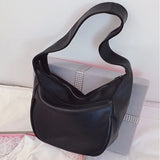 Vintage Dumpling Shoulder Bag for Women PU Leather Crossbody Bag Solid Handbag