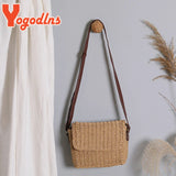 Vintage Straw Handbag Woven Beach Tote Bohemia Shoulder Bag
