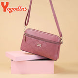 Vintage Printing Shoulder Messenger Bag Female Pu Leather Crossbody Bag