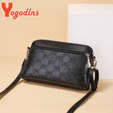 Vintage Printing Shoulder Messenger Bag Female Pu Leather Crossbody Bag
