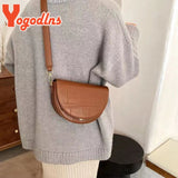 Vintage Saddle Bag PU Leather Flap Shoulder Chains Crossbody Lady Messenger