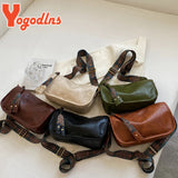 Vintage PU Leather Shoulder Bag for Women Crossbody Messenger Tote Purse