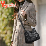 Vintage Shoulder Bag Women PU leather Crossbody Bag Large Capacity