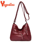 Vintage Shoulder Bag Women PU leather Crossbody Bag Large Capacity