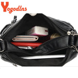 Vintage Shoulder Bag Women PU leather Crossbody Bag Large Capacity