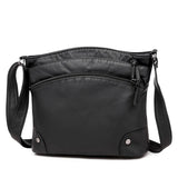Vintage Soft PU Leather Shoulder Bag Female Zipper Messenger Handbag