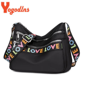 Waterproof Oxford Shoulder Bag Women Multi-layer Large-capacity Crossbody Bag