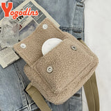 Winter Plush Bag Small Shoulder Handbag Fluffy Fur Crossbody Clutch