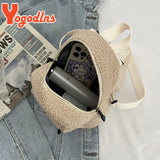 Winter Plush Bag Small Shoulder Handbag Fluffy Fur Crossbody Clutch