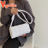 Winter Rhombus Space Cotton Padded Shoulder Bag Female Flap Down Crossbody