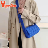 Winter Rhombus Space Cotton Padded Shoulder Bag Female Flap Down Crossbody