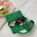 Winter Rhombus Space Cotton Padded Shoulder Bag Female Flap Down Crossbody