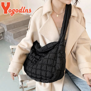 Winter Space Cotton Shoulder Bag Female Large Capacity Dumpling Bag