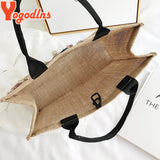 Women Canvas Tassel Handbags Shoulder Bags High Capacity Linen