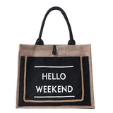 Women Canvas Tassel Handbags Shoulder Bags High Capacity Linen