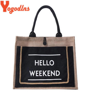 Women Canvas Tassel Handbags Shoulder Bags High Capacity Linen