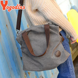 Women Corduroy Canvas Tote Casual Shoulder Bag Foldable Reusable Shopping Bags