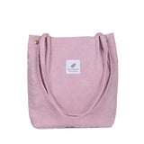 Women Corduroy Shoulder Bag Cotton Canvas Big Casual Female Eco Crossbody Bag