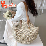 Women Large Straw Shoulder Bag Tassel Beach Handbag