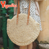 Women Large Straw Shoulder Bag Tassel Beach Handbag