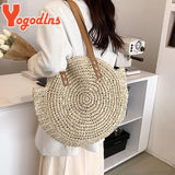 Women Large Straw Shoulder Bag Tassel Beach Handbag