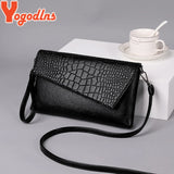 Women Crocodile Pattern Shoulder Bag Crossbody Small Purse