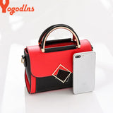 Women Small Square Bag Ladies Car Line Patchwork Handbag Retro Shoulder Bags Mes