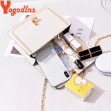 Women Sequin Love Shape Lock Shoulder Bag Chain Flap Bag