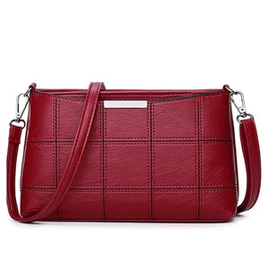 Small Plaid PU Leather Shoulder Bag Crossbody Retro Purse