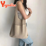 Women's Wool Woven Shoulder Bag Large Capacity Handbag