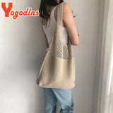 Women's Wool Woven Shoulder Bag Large Capacity Handbag