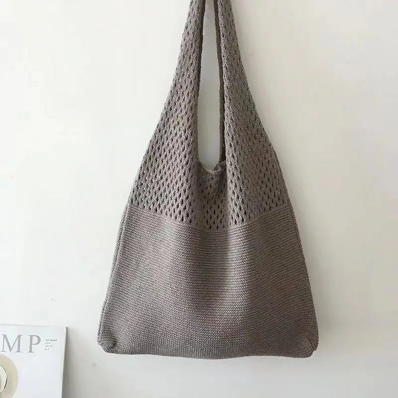 Women's Wool Woven Shoulder Bag Large Capacity Handbag