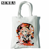 Yoimiya Anime Women Canvas Shopper Bag Large Tote Handbag