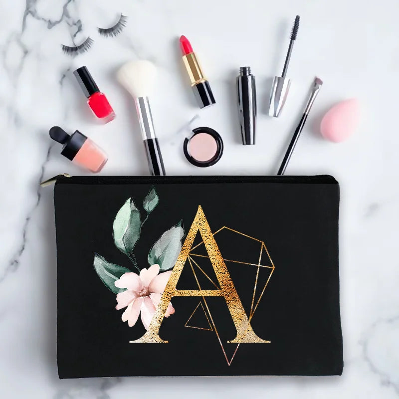 Personalized Initials Oil Print Cosmetic Bag