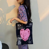 Women's Shoulder Bag Graffiti Printing Canvas Tote Pack