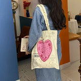 Women's Shoulder Bag Graffiti Printing Canvas Tote Pack
