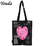 Women's Shoulder Bag Graffiti Printing Canvas Tote Pack