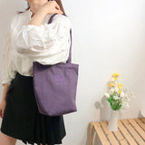 Embroidered Eco Reusable Foldable Shoulder Bag Cotton Tote Pack for Women