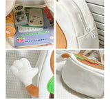 Hamburger Shoulder Bag Large-capacity Canvas Casual Shopping