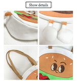 Hamburger Shoulder Bag Large-capacity Canvas Casual Shopping