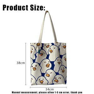Japanese Ducks Print Tote Bag for Women Eco Shoulder Bags