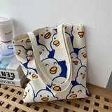 Japanese Ducks Print Tote Bag for Women Eco Shoulder Bags