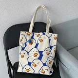 Japanese Ducks Print Tote Bag for Women Eco Shoulder Bags