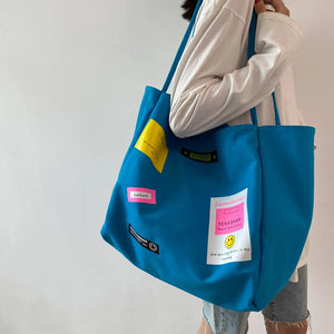 Canvas Woman Tote Bag Large Capacity Student Shoulder Bags Handbag Girls Cartoon