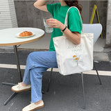 Women's Canvas Tote Bag Handbag Shopping Printed Reusable Fabric Girls