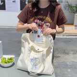 Women's Canvas Tote Bag Handbag Shopping Printed Reusable Fabric Girls