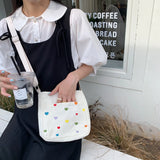 Mini Canvas Smiley Cross Body Bag for Women Girls